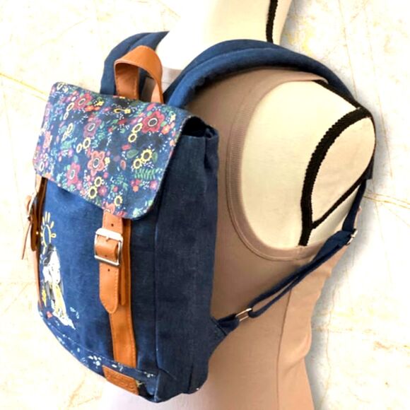 Disney Animators Collection Pocahontas Girl's Backpack Denim Blue Medium - Picture 4 of 8